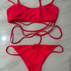 Lovers + Friends Bright Pink Bikini